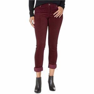KUT from the Kloth Catherine Boyfriend in Corduroy Wine Color Women Size 18 New